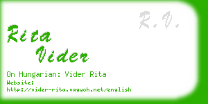 rita vider business card